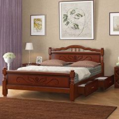 КАРИНА-5 Кровать из массива 1400 с 2-мя ящиками | фото 2