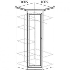 Шкаф угловой №662 "Флоренция" Фасад зеркало (угол 1005*1005) Дуб оксфорд | фото 2
